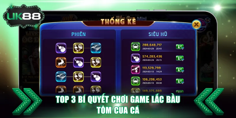 Lắc Bầu Cua UK88 - Hướng Dẫn Cách Chơi Và Bí Kíp Thắng Lớn 4 Top 3 bí quyết chơi lắc Bầu Tôm Cua Cá